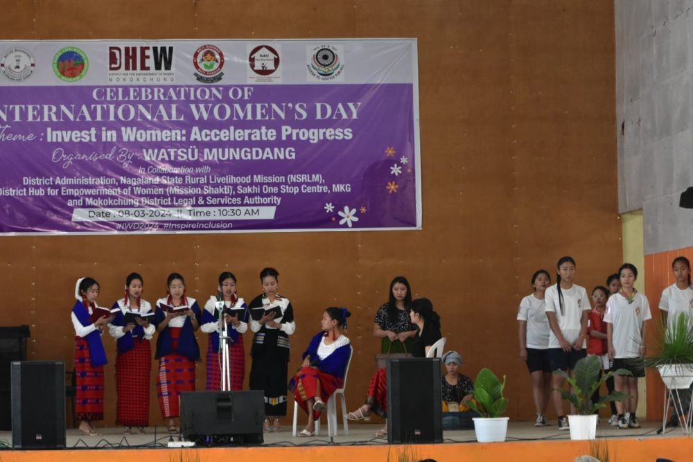ANM School of Nursing, Impur Christian Hospital presenting a play on the occasion of International Women’s Day at the Town Hall, Mokokchung on March 8. (Morung Photo)